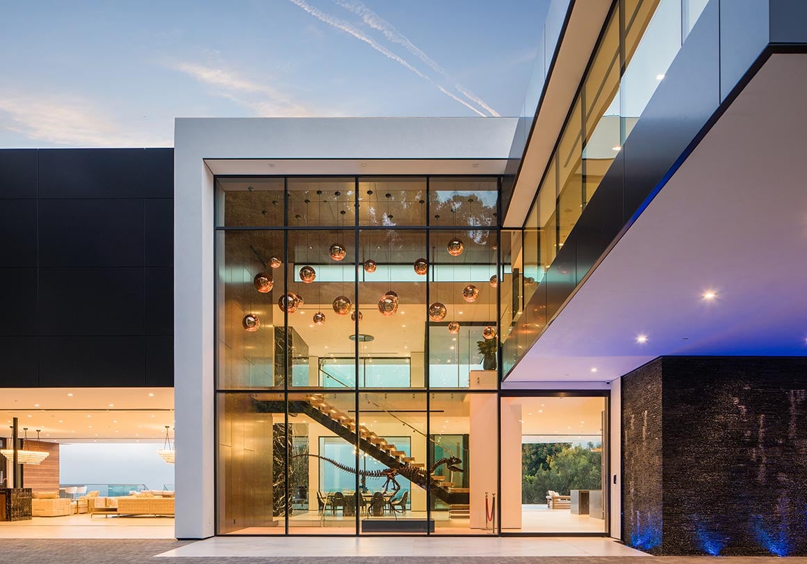 exterior view of Beverly Estates luxury modern home