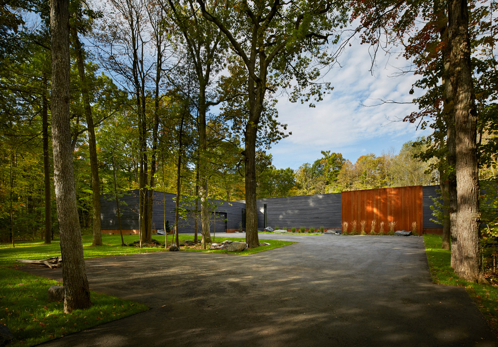 exterior image of modern residence in a forest