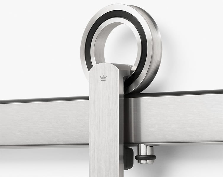 STRONGAR Contemporary Stainless Steel Sliding Barn Door Hardware for Wood Doors/Polished Chrome Finish Circa-WT Series 6 Rail Length